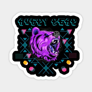 Angry Bear Retro Vintage Style Magnet