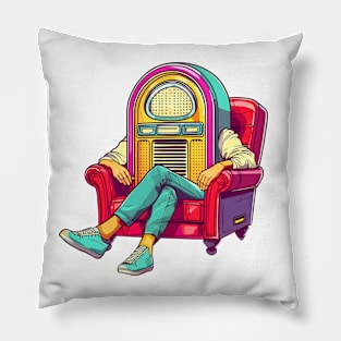 Sitting Jukebox Man 1 Pillow