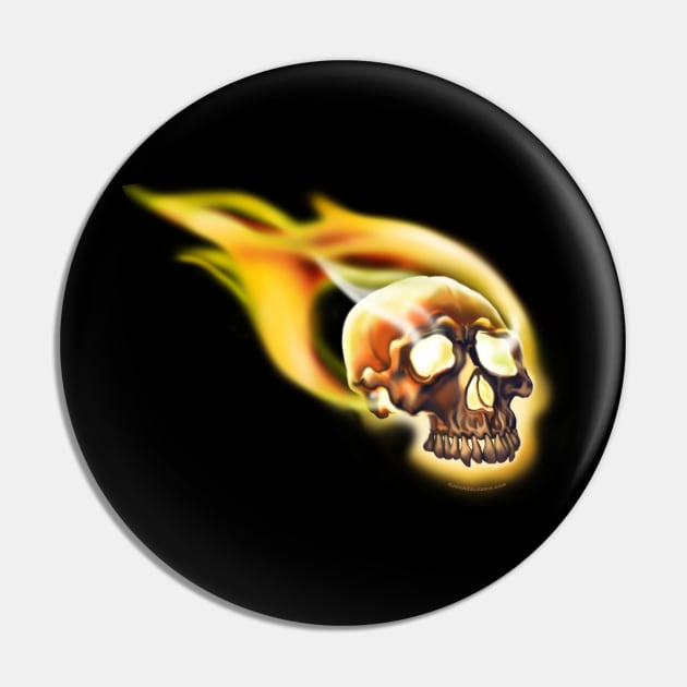 Flaming Skull Pin by Zeleznik