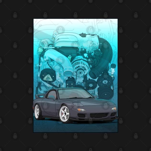 RX7 fd3s with 13b background by ArtyMotive