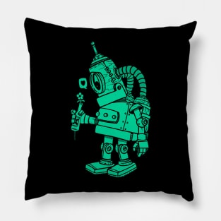 green robot in love Pillow