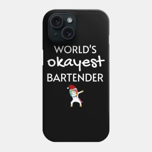 World's Okayest Bartender Funny Tees, Unicorn Dabbing Funny Christmas Gifts Ideas for a Bartender Phone Case