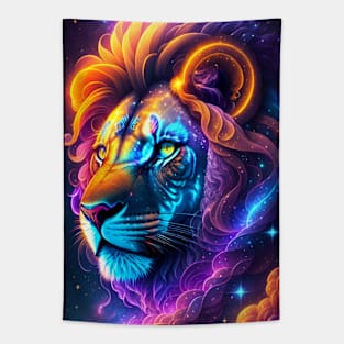 Galactic Lion Close Up Tapestry