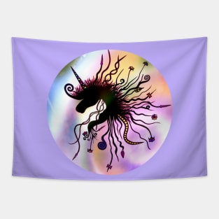 Abstract Unicorn Tapestry