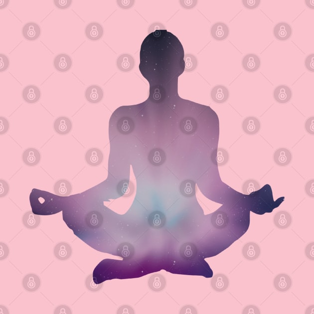 Space Meditating in Lotus Position by DesignsbyZazz