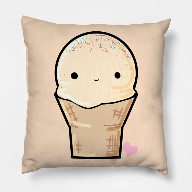 Kawaii Ice-Cream Design Pillow by kawaiiwithkarti