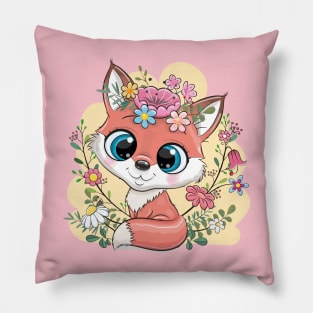 Floral Fox: Sweetness in Nature Pillow