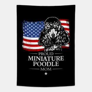 Proud Miniature Poodle Mom American Flag patriotic dog Tapestry