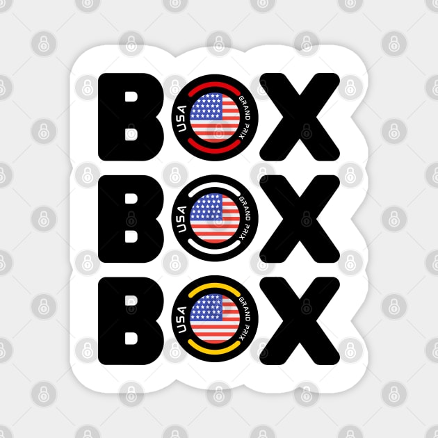 Box box box -UNITED STATES GRAND PRIX Magnet by Myartstor 