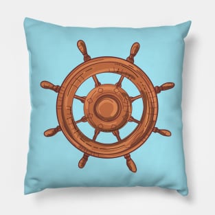 Vintage Ship Wheel Pillow