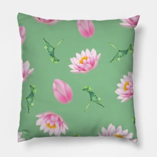 Hong Kong Lotus Pastel Green  - Yoga Calm Vibe Pillow