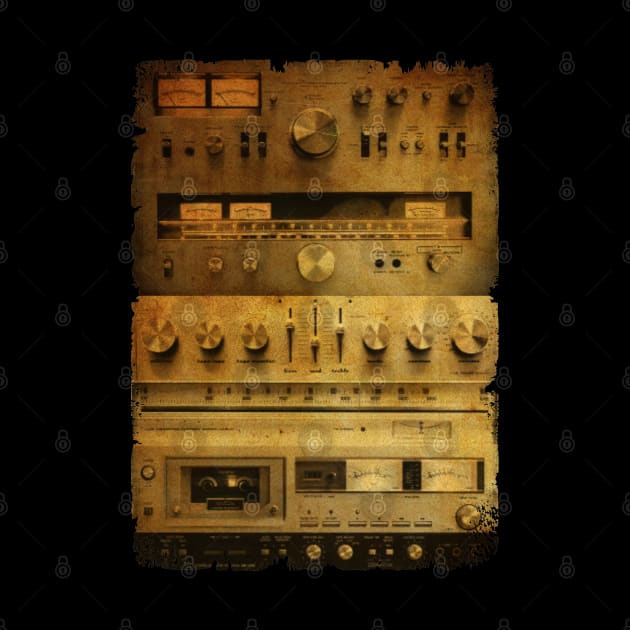 Setup Vintage Audio HiFi Sound System - Hot Design by MushroomSkull Art