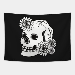 Skull & flowers Tapestry