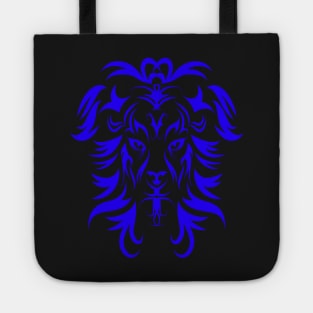 Tribal Tattoo Art Blue Lion Head Tote