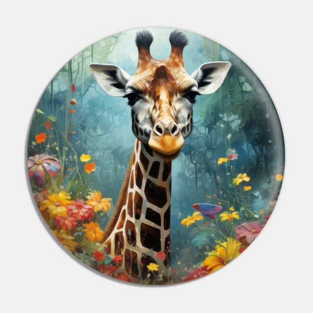 Giraffe Animal Wildlife Wilderness Colorful Realistic Illustration Pin by Cubebox