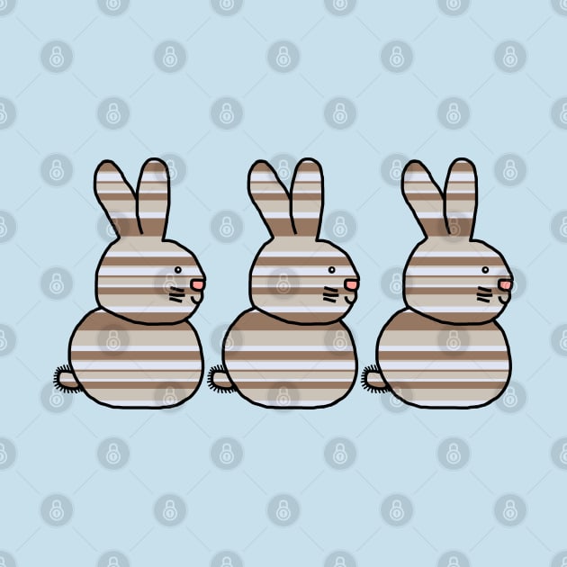 Three Bunnies Stone Stripes For Easter by ellenhenryart