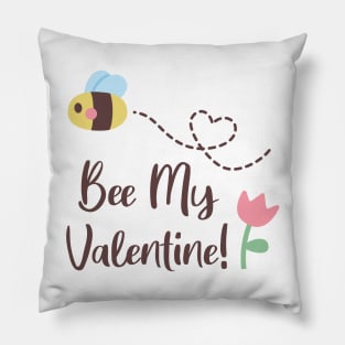 Cute Little Bee My Valentine Flying Heart Trail Pillow