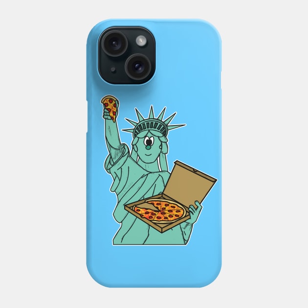 Statue Of Liberty Pizza Independence Day 4th July Phone Case by doodlerob