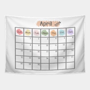 April 2024 Calendar Tapestry