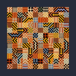 African Faux Quilt - Rust T-Shirt