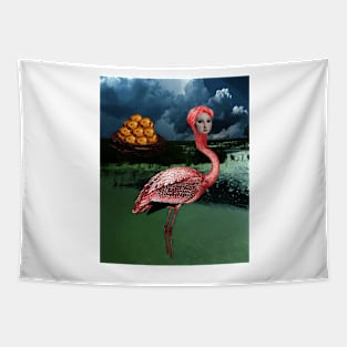 Golden Flamingo Tapestry