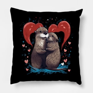 Otter Valentine Day Pillow