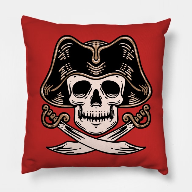 Skull Pirate x Swords Pillow by Pongatworks Store