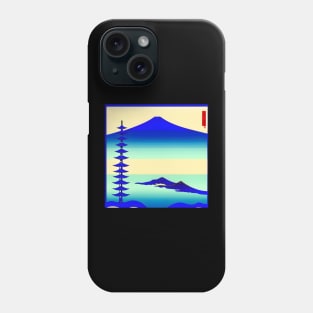 High pagoda that watches over the mountains in the mist. Phone Case