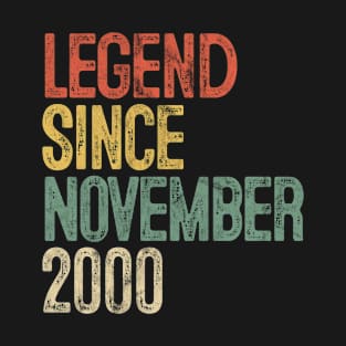 Legend Since November 2000 20th Birthday Gifts 20 Year Old T-Shirt