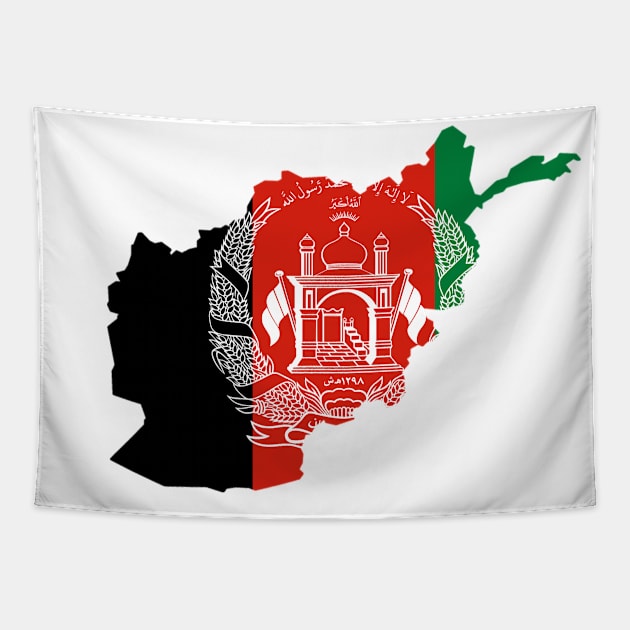 Afghanistan Flag Map Tapestry by Historia