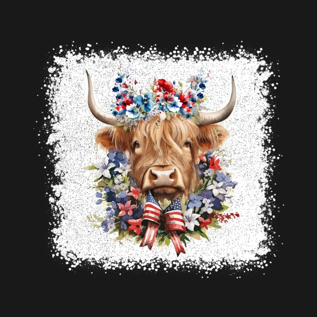 4th Of July Long Haired Calf USA  Cow by marisamegan8av