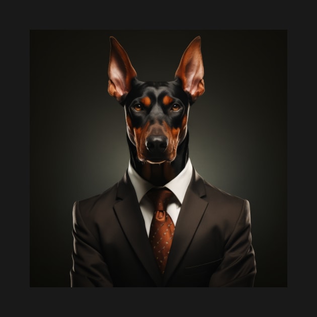 Doberman Pinscher Dog in Suit by Merchgard