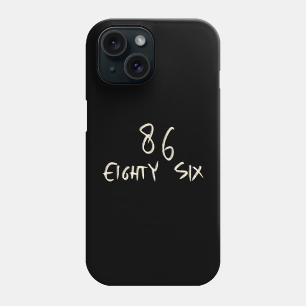 Hand Drawn Letter Number 86 Eighty Six Phone Case by Saestu Mbathi