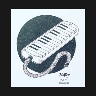 Melodica on Black Circle T-Shirt
