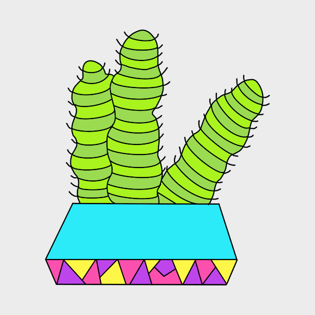 Cute Cactus Design #8: Spaceworm Cactuses by DreamCactus