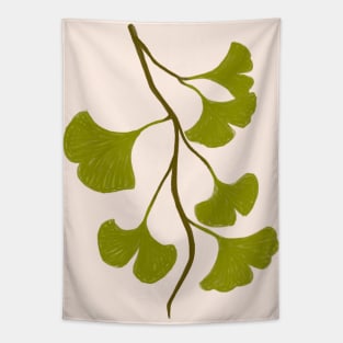 Ginkgo biloba Leaves Minimal Boho Tapestry