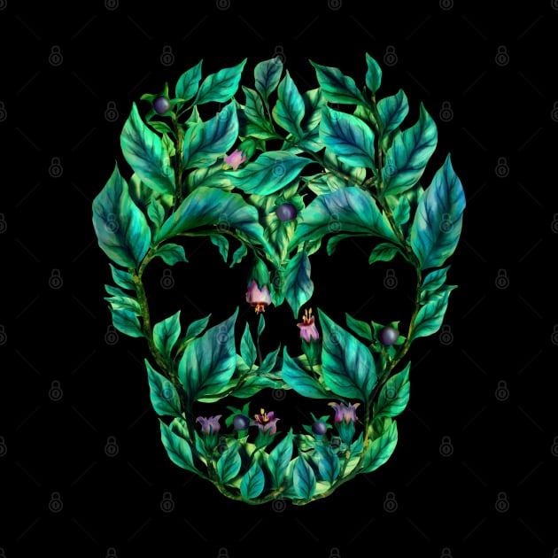 Deadly nightshade skull by Sitenkova