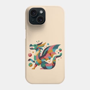 Colourful geometric dragon Phone Case