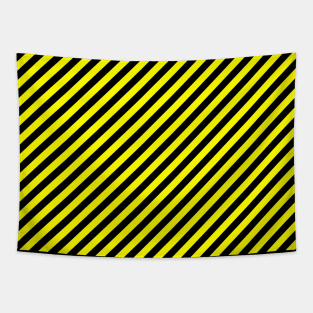 Caution Tape Graphic Black And Yellow Design Tapestry
