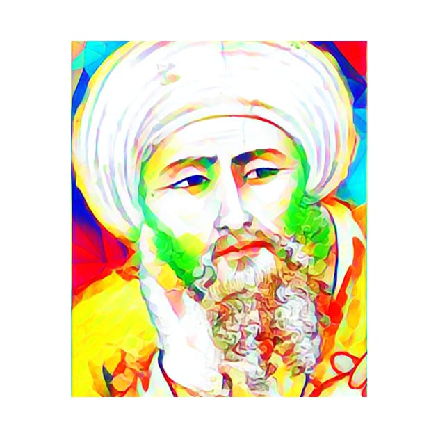 Averroes Colourful Portrait | Averroes Artwork 11 by JustLit