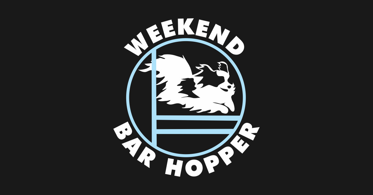 Weekend Bar Hopper Papillon Agility Dog NickerStickers® on