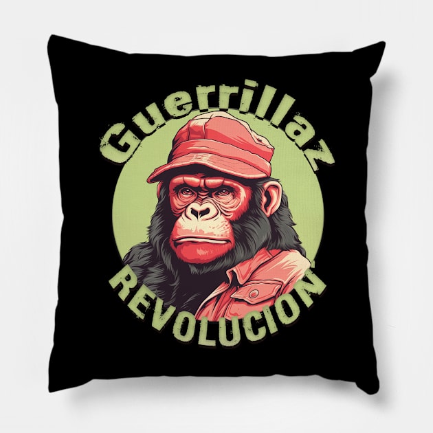 Guerrillaz Revolucion #5: Embrace the Revolution for Change Pillow by The Dude