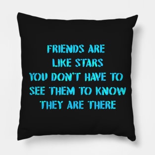 'Friends Are Like Stars' Typography Design Pillow