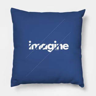 Imagine under stripes /// white version Pillow