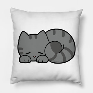 Sleepy Cat - Grey Pillow