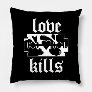 Love Kills | Blackwork Tattoo design Pillow