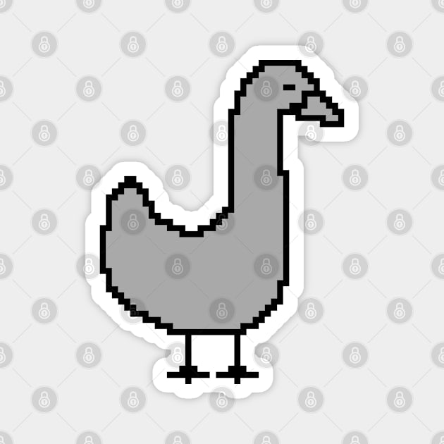 Cute Gray Goose Pixelart Magnet by ellenhenryart