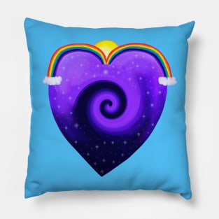 Galaxy Rainbow Solar System Heart Pillow