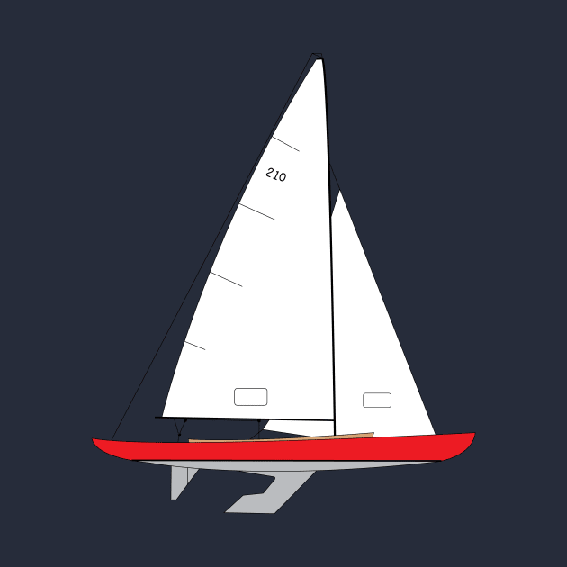 International 210 Sailboat - Red by CHBB