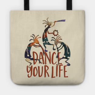 Kokopelli Musican Trio Dance Your Life Tote